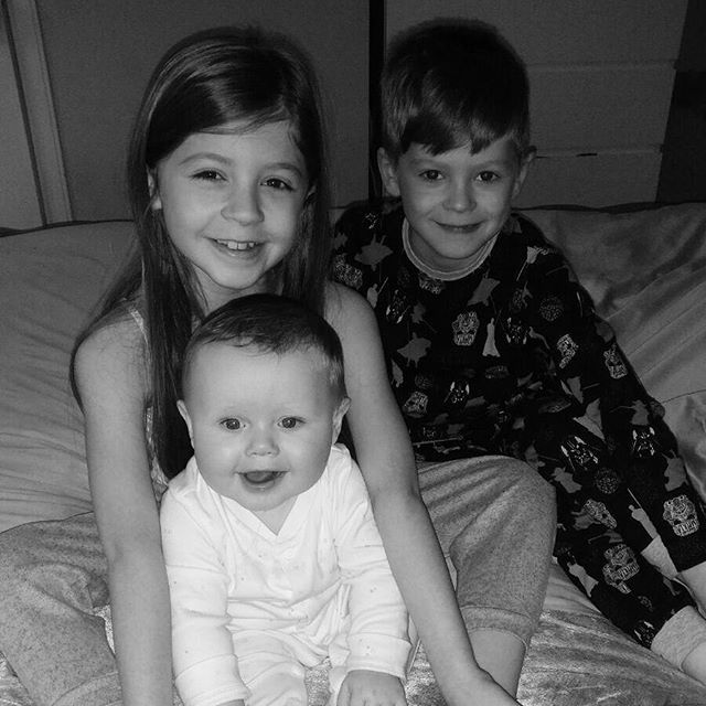 Morning Dad! #holly #lucas #riley #nolieintoday #needcoffee